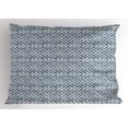 thumbnail image 1 of Ambesonne Ethnic Pillow Sham, Scales Stripes Grunge, 26" X 20", Navy Blue and Cream, 1 of 2