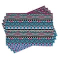 thumbnail image 1 of Ambesonne Ethnic Place Mats Set of 4, Bohem Vintage Shapes, Standard Size, Dark Blue Hot Pink, 1 of 6