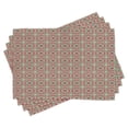 thumbnail image 1 of Ambesonne Ethnic Place Mats Set of 4, Framework Wide Petals, Standard Size, Maroon Pink Almond Green, 1 of 6