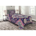 thumbnail image 1 of Ambesonne Ethnic Quilted Bedspread Set 2 Pcs, Boho Colorful Spring Garden, Twin Size, Multicolor, 1 of 3
