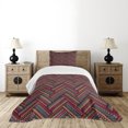 thumbnail image 1 of Ambesonne Ethnic Quilted Bedspread Set 2 Pcs, Herringbone Lines, Twin Size, Multicolor, 1 of 6