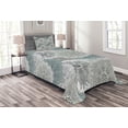thumbnail image 1 of Ambesonne Ethnic Quilted Bedspread Set 2 Pcs, Oriental Style, Twin Size, Blue, 1 of 4