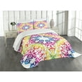 thumbnail image 1 of Ambesonne Ethnic Quilted Bedspread Set 3 Pcs, Abstract Lace Swirls Ivy, Queen Size, Multicolor, 1 of 5