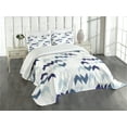 thumbnail image 1 of Ambesonne Ethnic Quilted Bedspread Set 3 Pcs, Ikat Chevron Zig Zag, Queen Size, Slate Blue Purple White, 1 of 5
