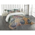 thumbnail image 1 of Ambesonne Ethnic Quilted Bedspread Set 3 Pcs, Mandala and Peacock Feathers, Queen Size, Multicolor, 1 of 5