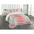 thumbnail image 1 of Ambesonne Ethnic Quilted Bedspread Set 3 Pcs, Ombre Mandala Boho Art, King Size, Grey Red, 1 of 5