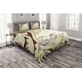 thumbnail image 1 of Ambesonne Ethnic Quilted Bedspread Set 3 Pcs, Oriental Middle Eastern, Queen Size, Grey Yellow Chocolate, 1 of 3