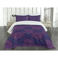 thumbnail image 1 of Ambesonne Ethnic Quilted Bedspread Set 3 Pcs, Paisley Flower, Queen Size, Dark Blue Purple, 1 of 5