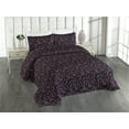 thumbnail image 1 of Ambesonne Ethnic Quilted Bedspread Set 3 Pcs, Tribal Symbols Motives Boho, Twin, Charcoal Grey and Purple, 1 of 4