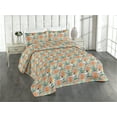 thumbnail image 1 of Ambesonne Ethnic Quilted Coverlet 3 Pcs, Abstract Jumble Surreal Face, Queen Size, Multicolor, 1 of 4