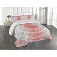 thumbnail image 1 of Ambesonne Ethnic Quilted Coverlet 3 Pcs, Ombre Mandala Boho Art, Queen Size, Grey Red, 1 of 2