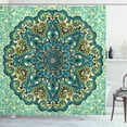 thumbnail image 1 of Ambesonne Ethnic Shower Curtain, Abstract Flower Vibrant, 69"Wx75"L, Pale Yellow Turquoise, 1 of 3