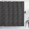 thumbnail image 1 of Ambesonne Ethnic Shower Curtain, Bohemian Square Formations, 69"Wx70"L, Dark Taupe and Multicolor, 1 of 4