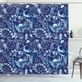 thumbnail image 1 of Ambesonne Ethnic Shower Curtain, Folk Chinese Theme Swirl, 69"Wx84"L, Royal and Sky Blue, 1 of 3
