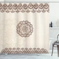 thumbnail image 1 of Ambesonne Ethnic Shower Curtain, Geometrical Swirls Lines, 69"Wx75"L, Beige Brown, 1 of 3