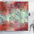 thumbnail image 1 of Ambesonne Ethnic Shower Curtain, Grunge Paisley, 69"Wx70"L, Turquoise Orange Black, 1 of 5