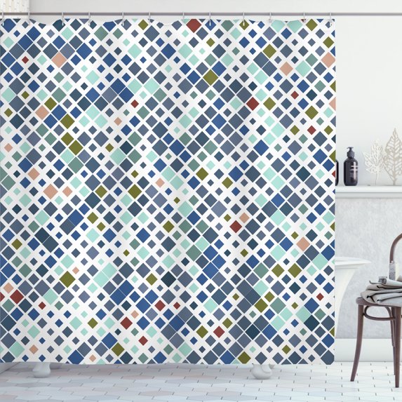 Ambesonne Ethnic Shower Curtain, Retro Pattern Abstract Art, 69"Wx70"L, Dimgray Seafoam