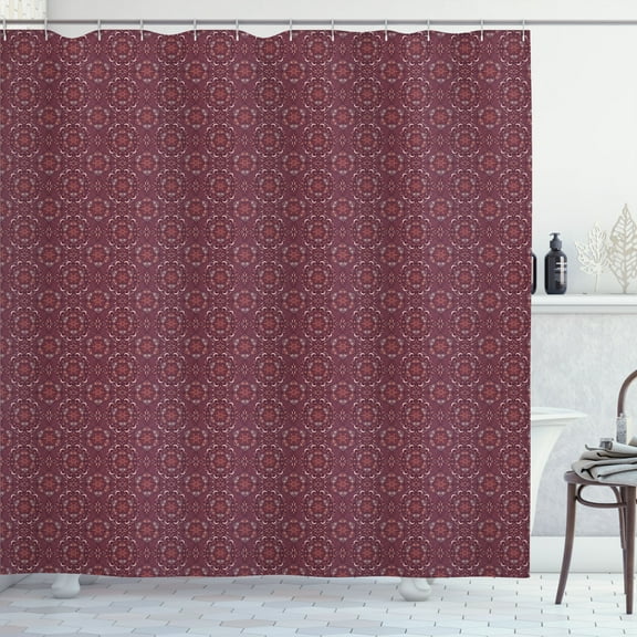 Ambesonne Ethnic Shower Curtain, Royal Victorian Gypsy Art, 69"Wx70"L, Dark Mauve and Blush