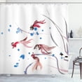 thumbnail image 1 of Ambesonne Ethnic Shower Curtain, Traditional Ink Painting, 69"Wx84"L, Red and Blue, 1 of 5