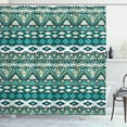 thumbnail image 1 of Ambesonne Ethnic Shower Curtain, Winter Aztec Forms Design, 69"Wx84"L, Teal Turquoise Tan, 1 of 2