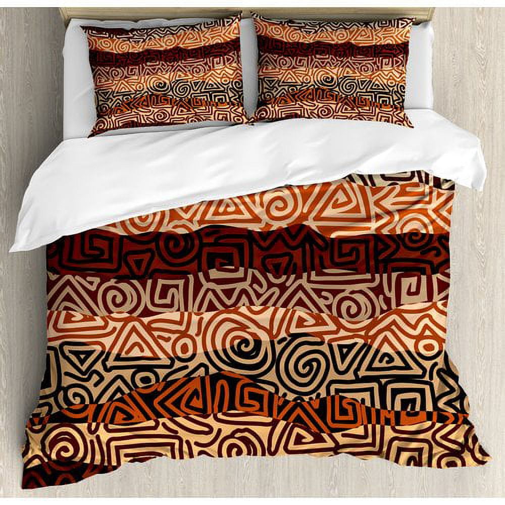 Queen Size Ethnic Pattern Microfiber Duvet Cover Set
