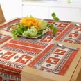 thumbnail image 1 of Ambesonne Ethnic Table Runner & Placemats, Llama and Folk Motif Pattern, Placemat 4 pcs + Runner 14"x72", Burnt Sienna Brown, 1 of 2