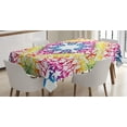 thumbnail image 1 of Ambesonne Ethnic Tablecloth Rectangular Table Cover, Abstract Lace Swirls Ivy, 60"x90", Multicolor, 1 of 4