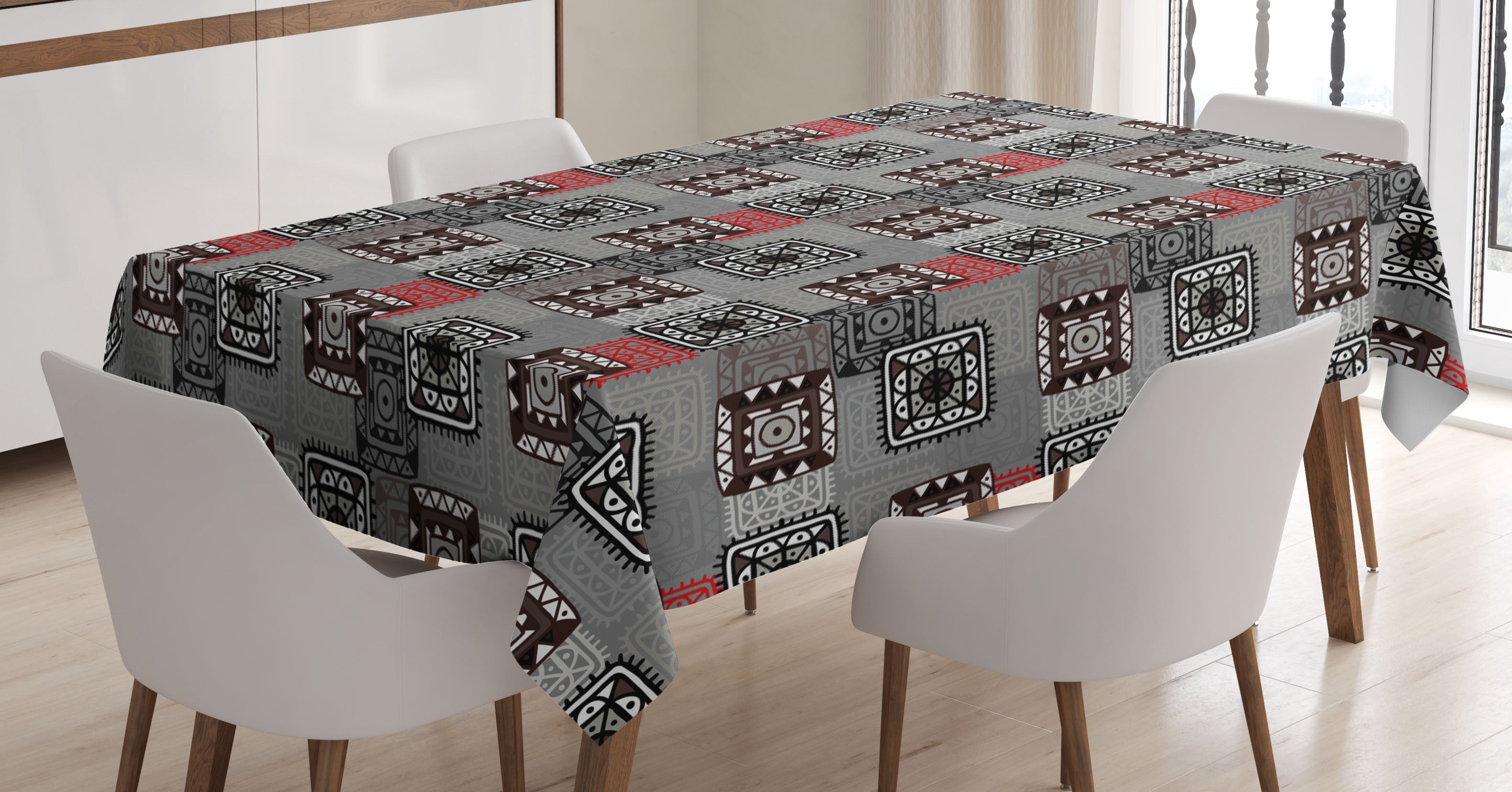 Ambesonne Ethnic Tablecloth Rectangular Table Cover, Aztec Ornament ...