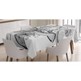 thumbnail image 1 of Ambesonne Ethnic Tablecloth Rectangular Table Cover, Eastern Ornate Flower, 60"x90", Black White, 1 of 4