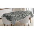 thumbnail image 1 of Ambesonne Ethnic Tablecloth Rectangular Table Cover, Mandala Inspired Native, 60"x90", Black and White, 1 of 4
