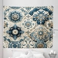 thumbnail image 1 of Ambesonne Ethnic Tapestry King Size, Mosaic Look Azulejo Inspired, 104"x88", Off White Cadet Blue, 1 of 2