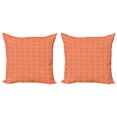 thumbnail image 1 of Ambesonne Ethnic Throw Pillow Cover 2 Pack, Chrysanthemum Maximum, 18", Vermilion and Coral, 1 of 2