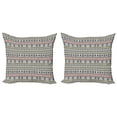 thumbnail image 1 of Ambesonne Ethnic Throw Pillow Cover 2 Pack, Geometric Pattern, 20", Cream Black Ruby, 1 of 2