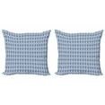 thumbnail image 1 of Ambesonne Ethnic Throw Pillow Cover 2 Pack, Ikat Shibori Bohemian, 18", Navy Blue and White, 1 of 2