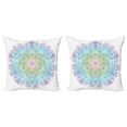 thumbnail image 1 of Ambesonne Ethnic Throw Pillow Cover 2 Pack, Metatron Cube on a Mandala, 24", Multicolor, 1 of 2