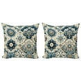 thumbnail image 1 of Ambesonne Ethnic Throw Pillow Cover 2 Pack, Mosaic Look Azulejo Inspired, 18", Off White Cadet Blue, 1 of 7