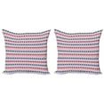 thumbnail image 1 of Ambesonne Ethnic Throw Pillow Cover 2 Pack, Pattern Triangles, 24", Pale Pink Dark Blue, 1 of 2