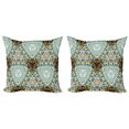 thumbnail image 1 of Ambesonne Ethnic Throw Pillow Cover 2 Pack, Tie Dye Effect Batik, 16", Brown Blue, 1 of 2