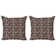 thumbnail image 1 of Ambesonne Ethnic Throw Pillow Cover 2 Pack, Traditional Folk Retro, 16", Black Cream, 1 of 2