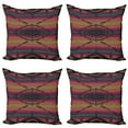 thumbnail image 1 of Ambesonne Ethnic Throw Pillow Cover 4 Pack, Colorful Stripes Triangles, 16", Multicolor, 1 of 6