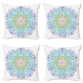 thumbnail image 1 of Ambesonne Ethnic Throw Pillow Cover 4 Pack, Metatron Cube on a Mandala, 18", Multicolor, 1 of 5