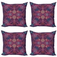thumbnail image 1 of Ambesonne Ethnic Throw Pillow Cover 4 Pack, Modern Paisley Dot Leaf, 16", Multicolor, 1 of 6