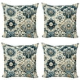 thumbnail image 1 of Ambesonne Ethnic Throw Pillow Cover 4 Pack, Mosaic Look Azulejo Inspired, 20", Off White Cadet Blue, 1 of 7