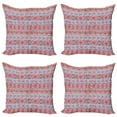 thumbnail image 1 of Ambesonne Ethnic Throw Pillow Cover 4 Pack, Retro Spring Aztec Art, 18", Pale Blue Indigo, 1 of 5