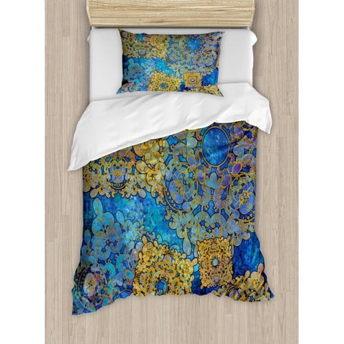 Ambesonne Ethnic Traditional Persian Motif Oriental Moroccan Effects Exotic Style Boho Design Duvet Cover Set