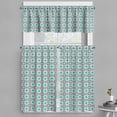 thumbnail image 1 of Ambesonne Ethnic Valance & Curtain, Mosaic Mandala Oriental Folk, 55"x36", Turquoise Coral and Dark Grey, 1 of 7