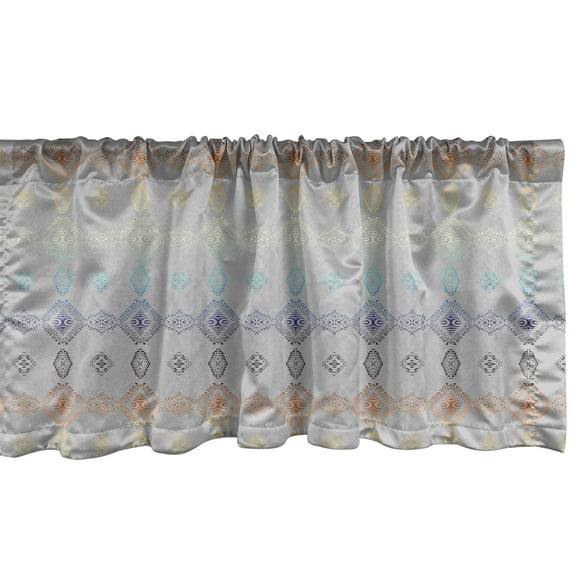 Ambesonne Ethnic Valance Pack of 2, Continuing Native Motifs, 42"X12", Multicolor