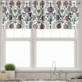 thumbnail image 1 of Ambesonne Ethnic Valance Pack of 2, Old Floral Leaf Ornament, 54"X12", Maroon Teal, 1 of 5