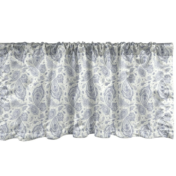 Ambesonne Ethnic Valance Pack of 2, Persian Cultural Motif, 54"X12", Dark Blue White
