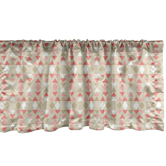 Ambesonne Ethnic Window Valance, Bohemian Triangles, 54" X 18", Grey Yellow Blush